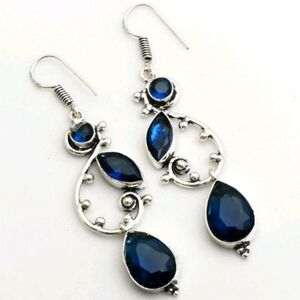 Tanzanite Gemstone 925 Sterling Silver Handmade Drop Dangle Earrings